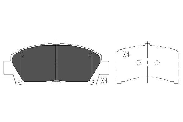KAVO PARTS Комплект тормозных колодок, дисковый тормоз KBP-9110